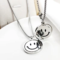 korean hip hop simple face rotating waterproof men women fashion couple personality wild trend fashion party necklace jewelry