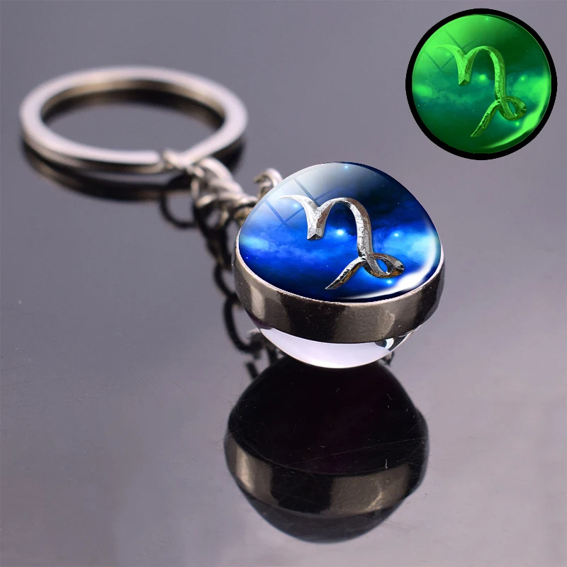 Брелок с 12 созвездиями зодиака Скорпион Лев Овен брелок хрустальным стеклянным