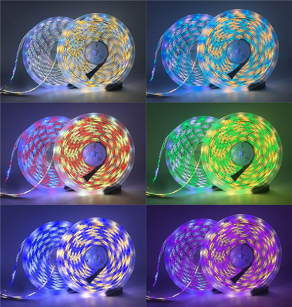 5 м 10 DC12V Светодиодная лента 5050 SMD RGB RGBW RGBWW 60 светодиодов/M + белый/теплый белый