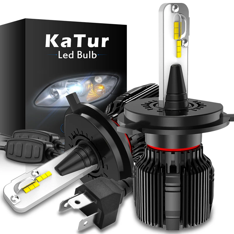 Katur 14000Lm безвентиляторные светодиодные лампы H4 H7 для авто H11 H1 Автомобильные фары