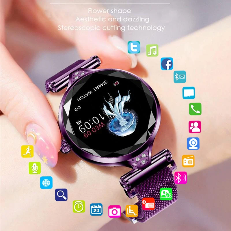 

2021 Fashion Smart Watch Women IP68 waterproof Multi-sports modes Pedometer Heart Rate smartwatch Fitness Bracelet for Lady Gift