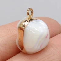natural irregular shape gilded white shell pendant handmade crafts diy necklace bracelet earring jewelry accessories gift making