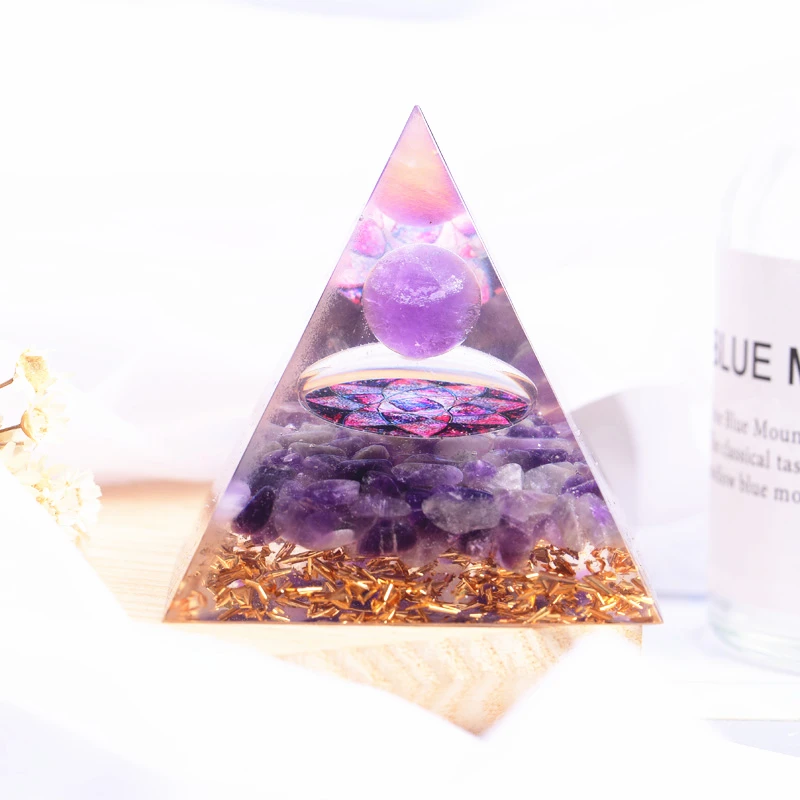 

Волшебный оргонит, аметист, Хрустальная Сфера с аметистом, натуральный кристалл, камень, ОРГОН, энергия, целительная Рейки Чакра множитель