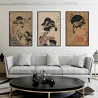 Художественная печать на холсте, японское декоративное японское украшение, картина в стиле укийое, плакаты и принты на стену для спальни, печать, Куадрос