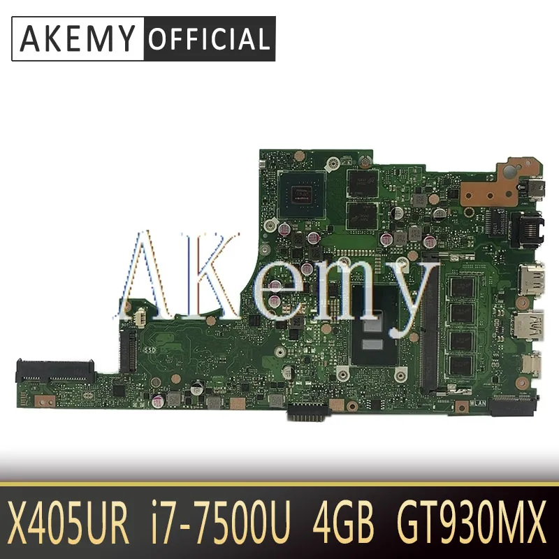 

Akemy X405UR For ASUS X405U X405UN X405UR X405URR X405URP X405UQ X405UF Laotop Mainboard X405UR Motherboard I7-7500U GT930MX 4GB