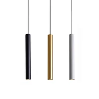 modern led pendant lamp long tube dining room kitchen bar cafe black white gold metal indoor lighting home decor accessories