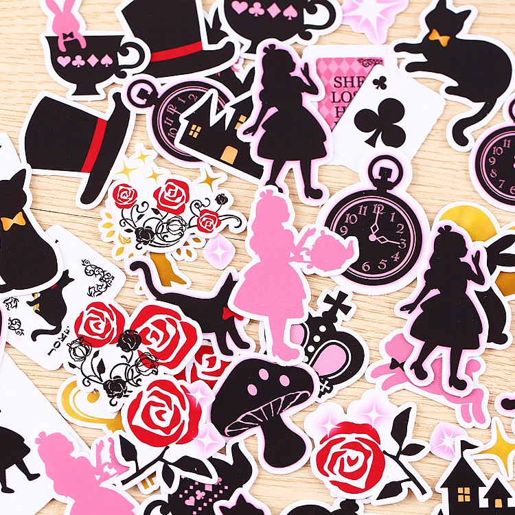 

36pcs/pack Creative kawaii cute self-made Alice's dream stickers scrapbooking stickers /DIY craft photo albums
