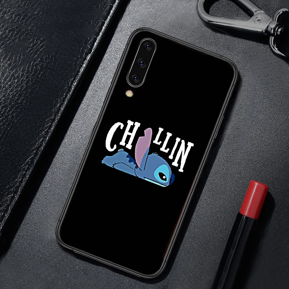 

Cartoon Cute Lovely Stitch Phone Case For Samsung Galaxy A 3 5 7 8 10 20 20E 21S 30 30S 40 50 51 70 71 black Cell Painting Shell