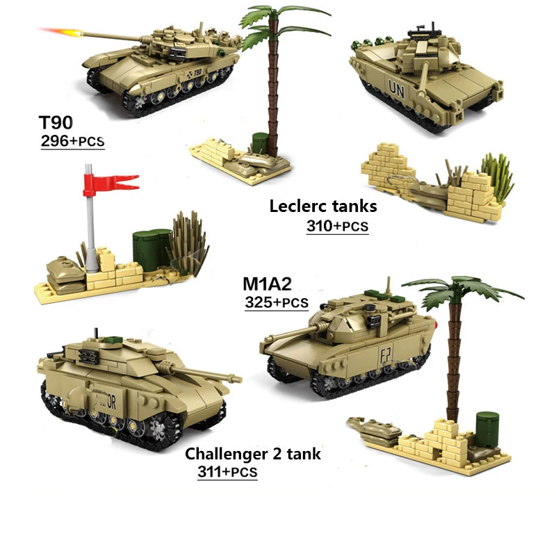 Совместимый Танк legoing tiger Panzer немецкая армия m1a2 abrams t90 ww2 военный автомобиль война