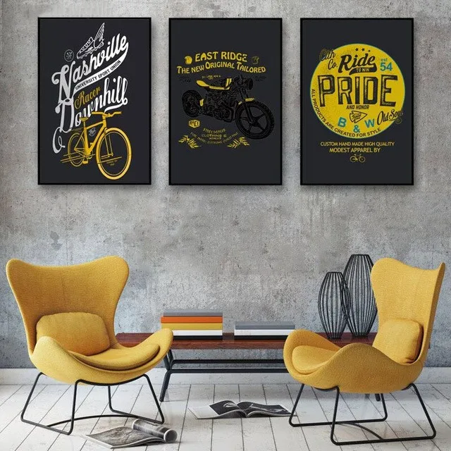 Северный плакат велосипед граффити и мотоцикл Цитата печать изображений