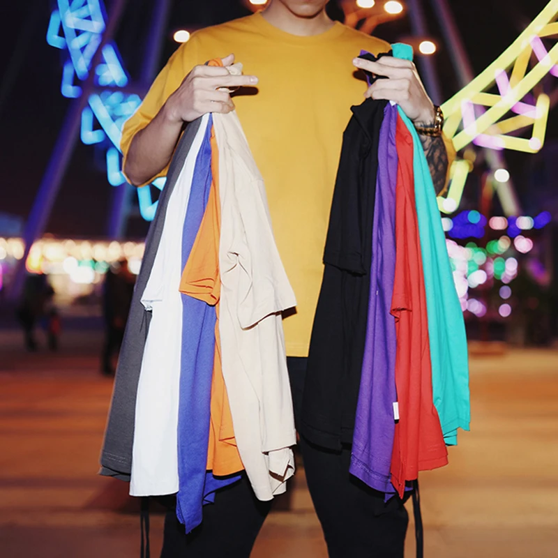 

2019 летние мужские однотонные футболки с коротким рукавом, с о-образным вырезом, в стиле Харадзюку уличной моды женские топы свободного покр...