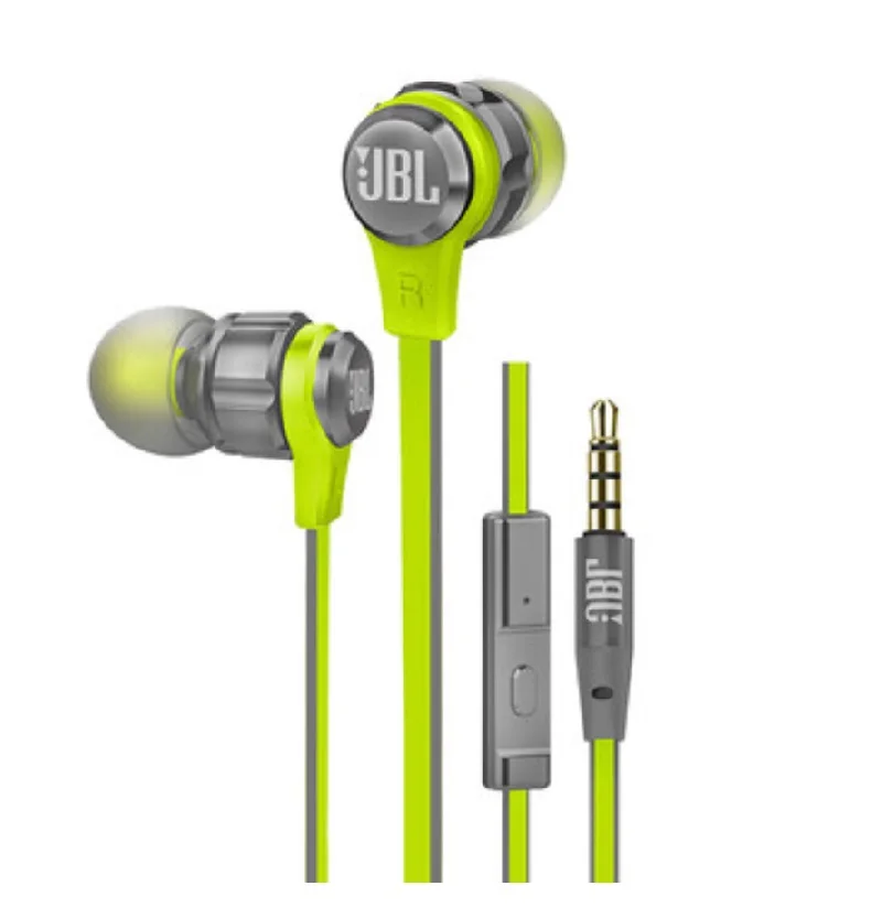 JBL T180A наушники-вкладыши с пультом дистанционного управления и микрофоном, спортивные музыкальные наушники с чистым басом для смартфонов leagoo s9 iPhone - Цвет: Цвет: желтый