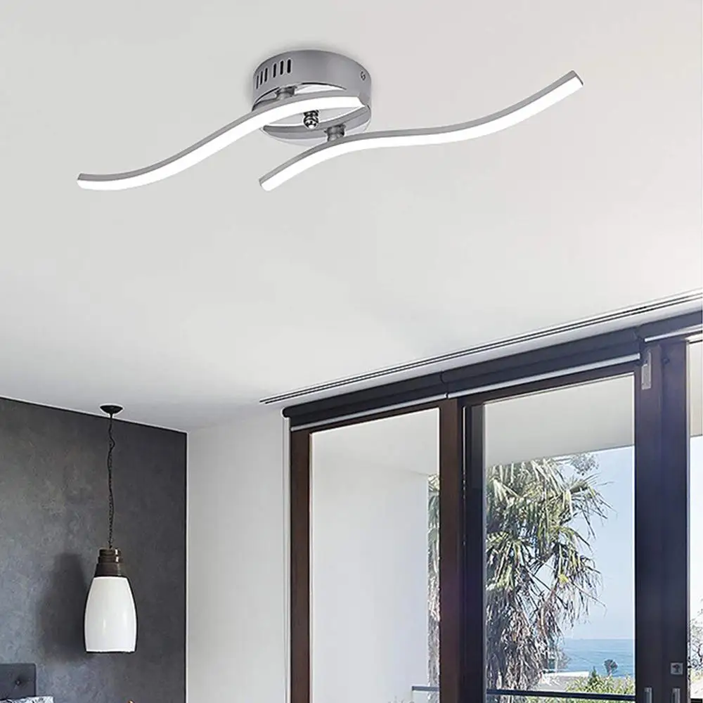 18W 24W LED moderno Panel de luz Led de techo, luz de aluminio bifurcado en forma de lámpara de techo para habitación Decoración Para sala de estar lámpara 85-265V