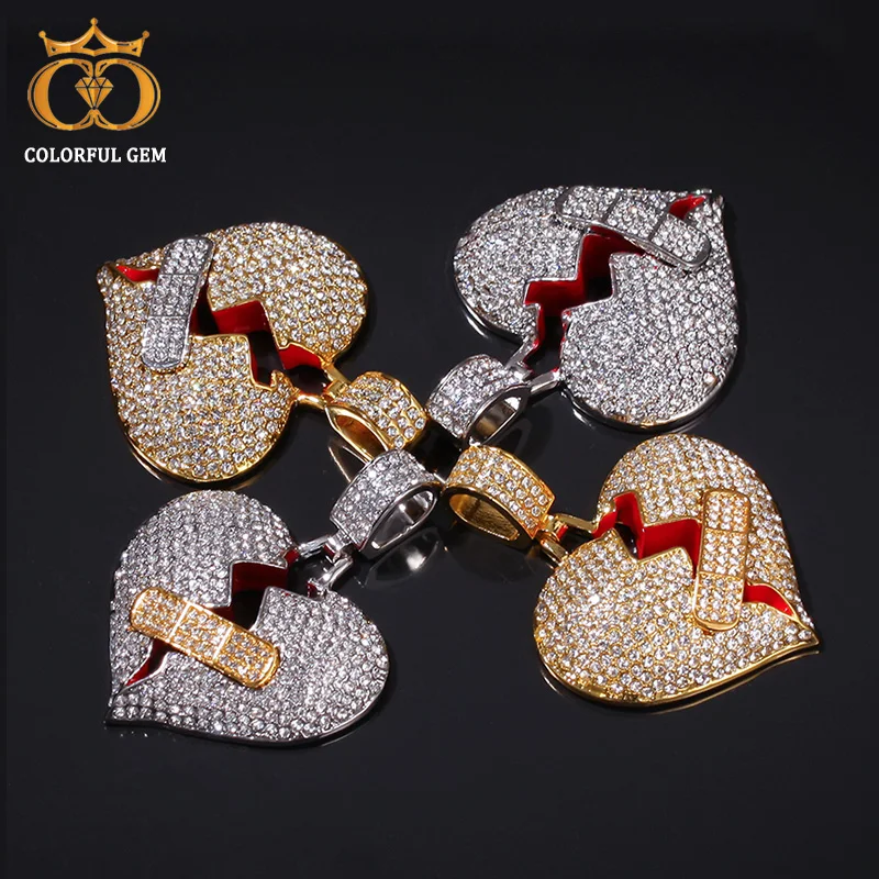 Красочные драгоценные камни хип хоп кулон ожерелье для мужчин женщин Iced out цепь
