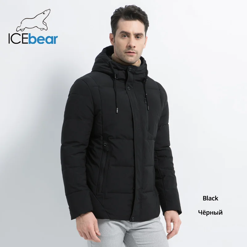 M902 ICEbear новая зимняя Модная брендовая мужская куртка простая модная куртка с капюшоном трикотажные мужские куртки с манжетами MWD18926D - Цвет: M902