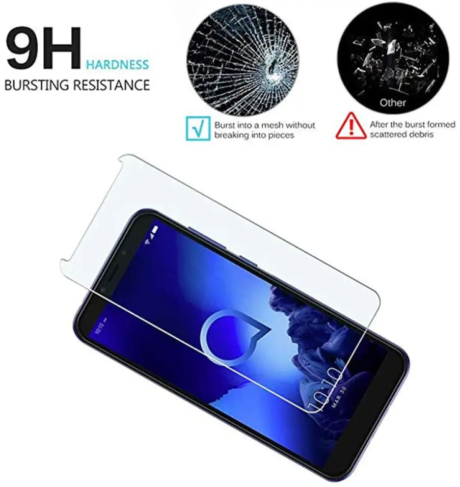 9D защитная пленка из закаленного стекла для Alcatel Работает с любым оператором 1A 1V 1B