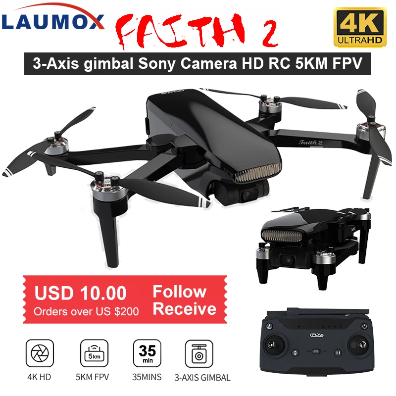

LAUMOX Faith 2 Drone 4K GPS HD Camera 3-Axis Gimbal Quadcopter Professional 35min Flight RC 5KM SG906 PRO 2 X8SE F11 4K PRO