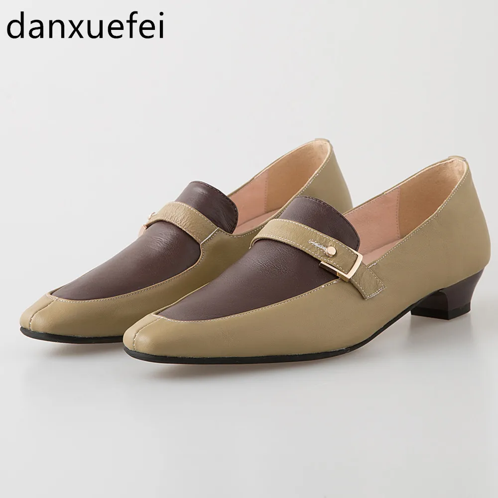 

Женская Натуральная кожа смешанного цвета с каблуком «рюмочка»; Туфли-лодочки женские туфли-лодочки с квадратным носком Элегантные женски...