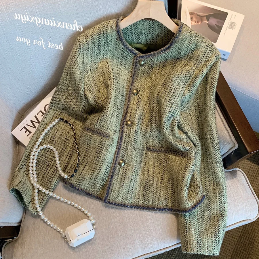 

Brand Designers Bright Silk Suits Coats Tweed Jackets Women 2021 Autumn Winter Clothes Quality Plaid Checkered Chaqueta Mujer