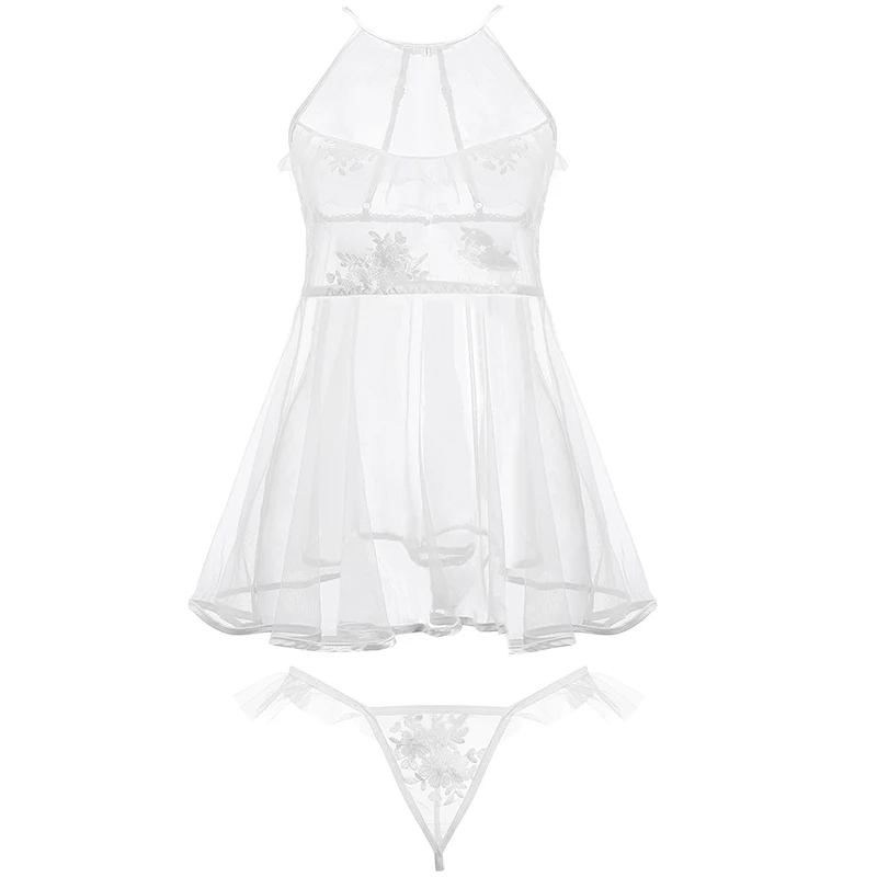 Женское сексуальное ночное платье, ночная рубашка, женское нижнее белье, мягкая Кружевная Сетка, вышивка, костюмы принцессы, чисто белые свадебные ночные рубашки для