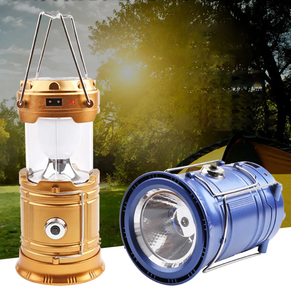 

Portable Solar Camping Light Rechargeable Lantern Outdoor Tent Light Retractable Emergency Lighting Camping Travel Supplies