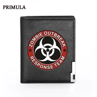 high quality zombie outbreak response team printing leather mens wallet credit card holder short male slim purse