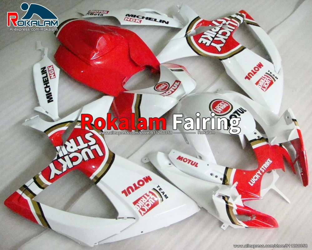 

Fairings For Suzuki K6 GSXR600 GSXR750 2007 2006 GSX-R750 GSX-R600 06 07 White Red Motorbike Fairing Kit (Injection Molding)