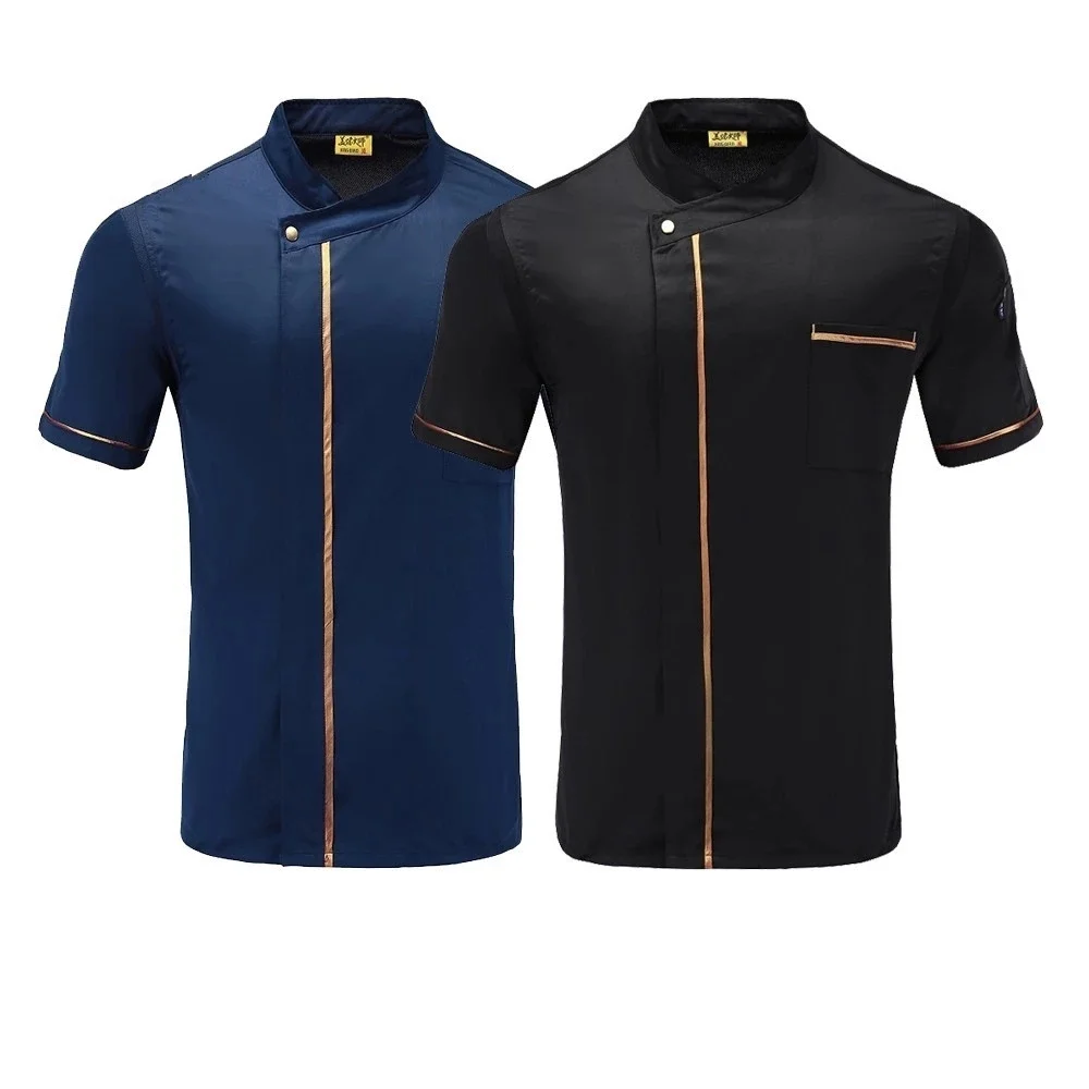 

High Quality Short Sleeve Chef Jacket Summer Breathable Restaurant Kitchen Hotel Chef Cook Uniform Shirt