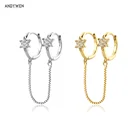 Цепочка ANDYWEN из стерлингового серебра 925 пробы с фианитом и звездой