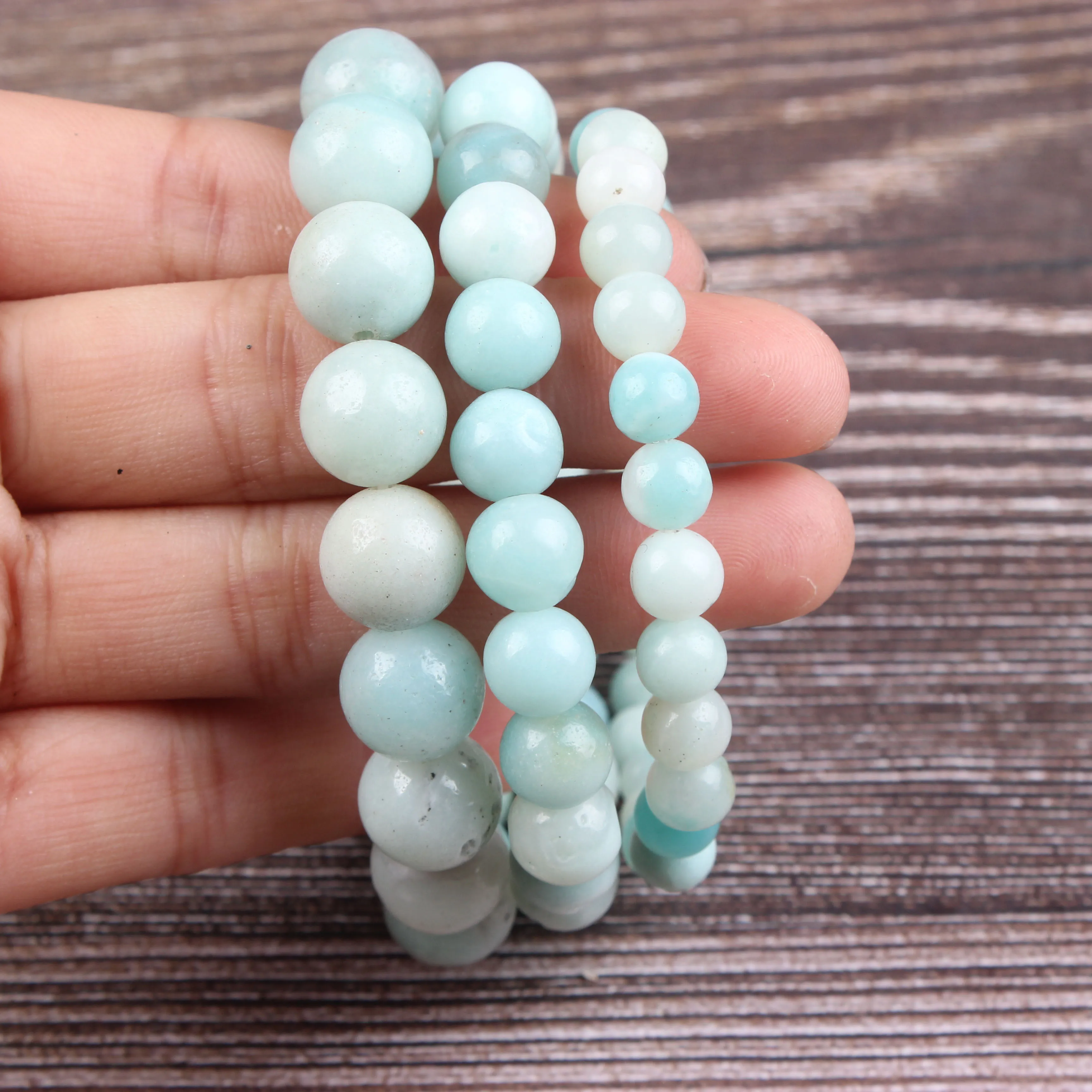 

5A Natural Aquamarine Bracelet Single Circle Crystal Bracelet Jewelry 6-10mm Beads Woman Romantic Casual Crystal Yoga Bracelet