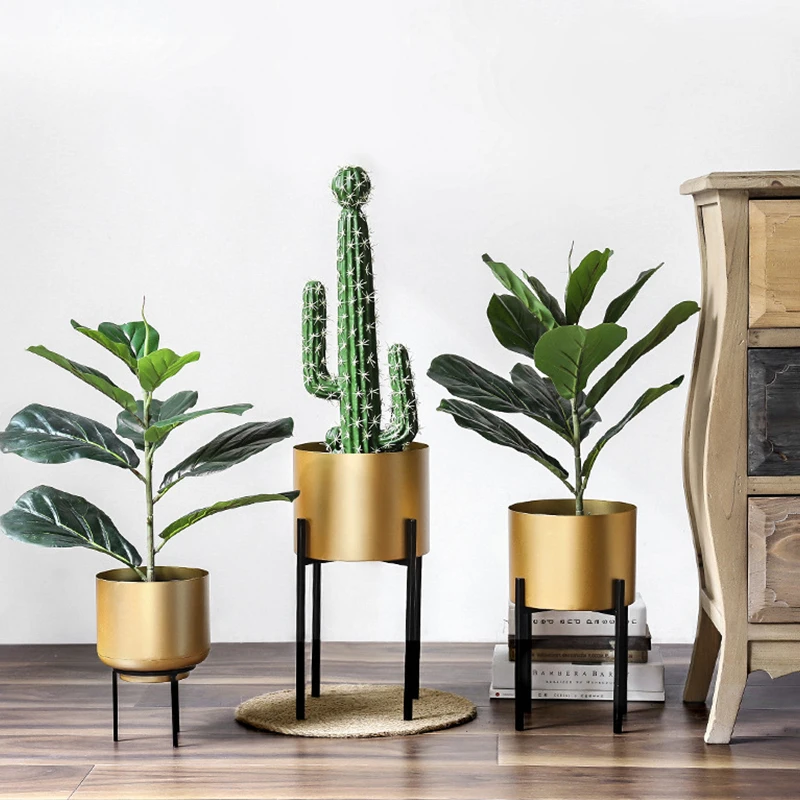 

Nordic Simple Modern Wrought Iron Storage Flowerpot Living Room Floor Flower Arrangement Metal Crafts Ornaments Home Decoration