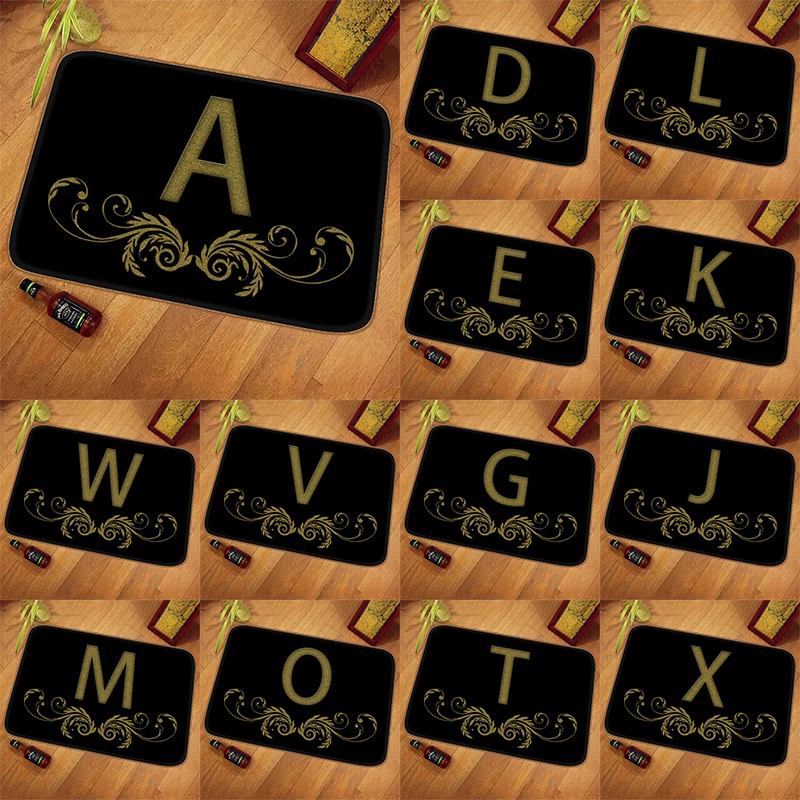 

Gorgeous Doormat Metal Color English Letter Kitchen Crystal Velvet Rug 40 * 60 Bathroom Mats Home Decoration Door Mat Outdoor