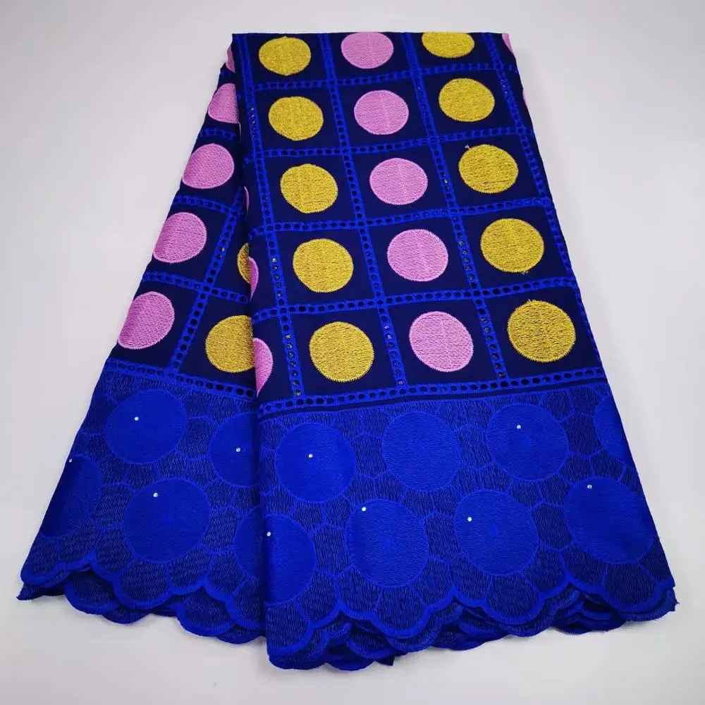 

Pretty White With Embroidery Swiss Voile Lace Textile African Cotton Lace Fabric For Dress YCH51(5Yards/Lot)