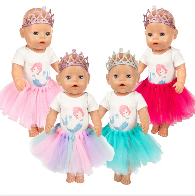

Doll Clothes Dress Set Fit 17 Inch 43cm Born Baby Doll 18 Inch American Generation Girl Doll Dress Baby Birthday Festival Gift