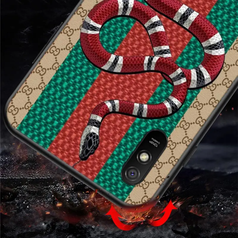 

Italian luxury Brand Snake Tiger Bee For Xiaomi Redmi 9 9C 9A 9I 9T 10X 8A 8 7A 7 6A 6 5 S2 Y3 Y2 K30 Ultra K20 Pro Phone Case