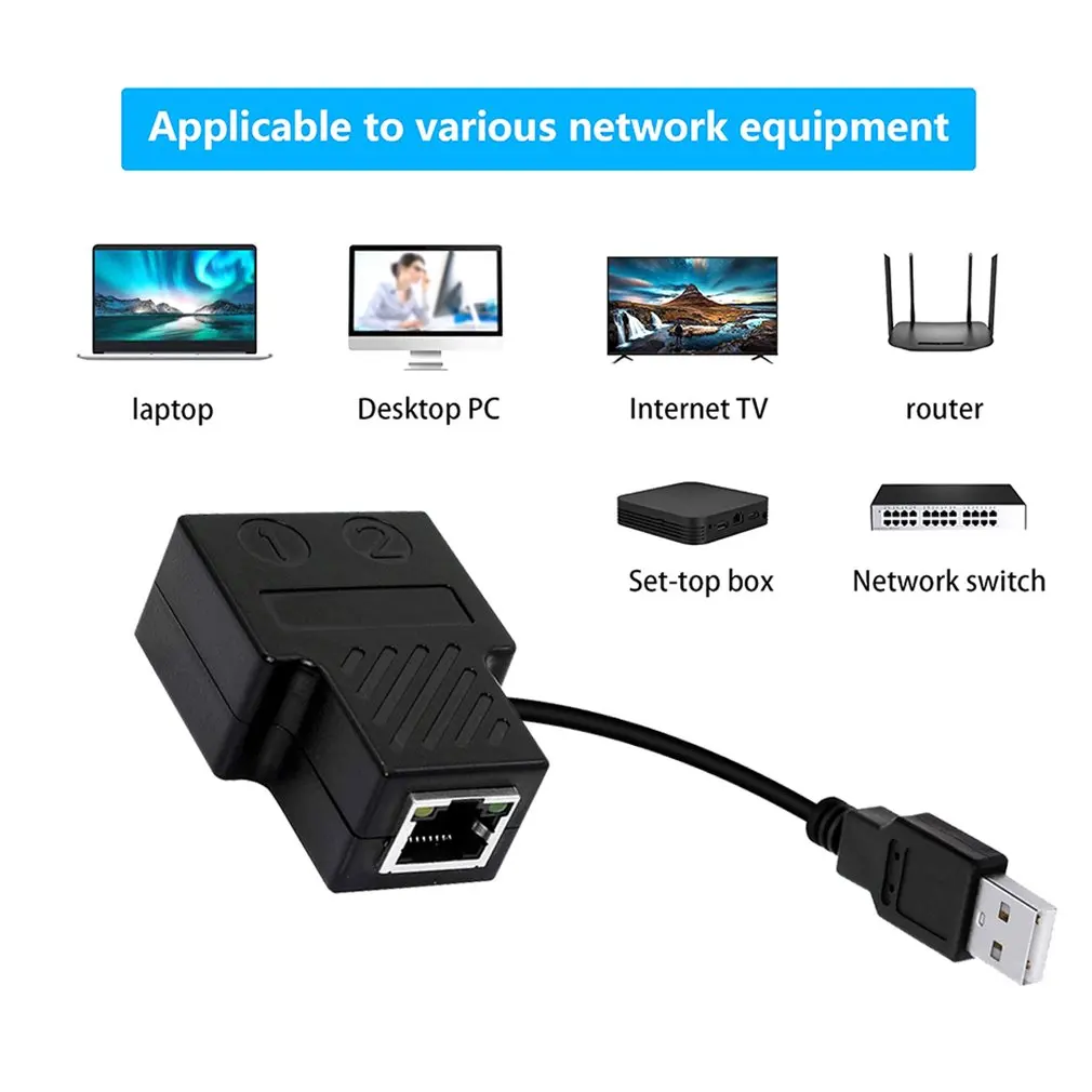 

Ethernet Splitter 1 To 2 RJ45 Internet Splitter Network Equivalent Female Network Adapter Compatible With Cat5 Cat5e Cat6 Cat7