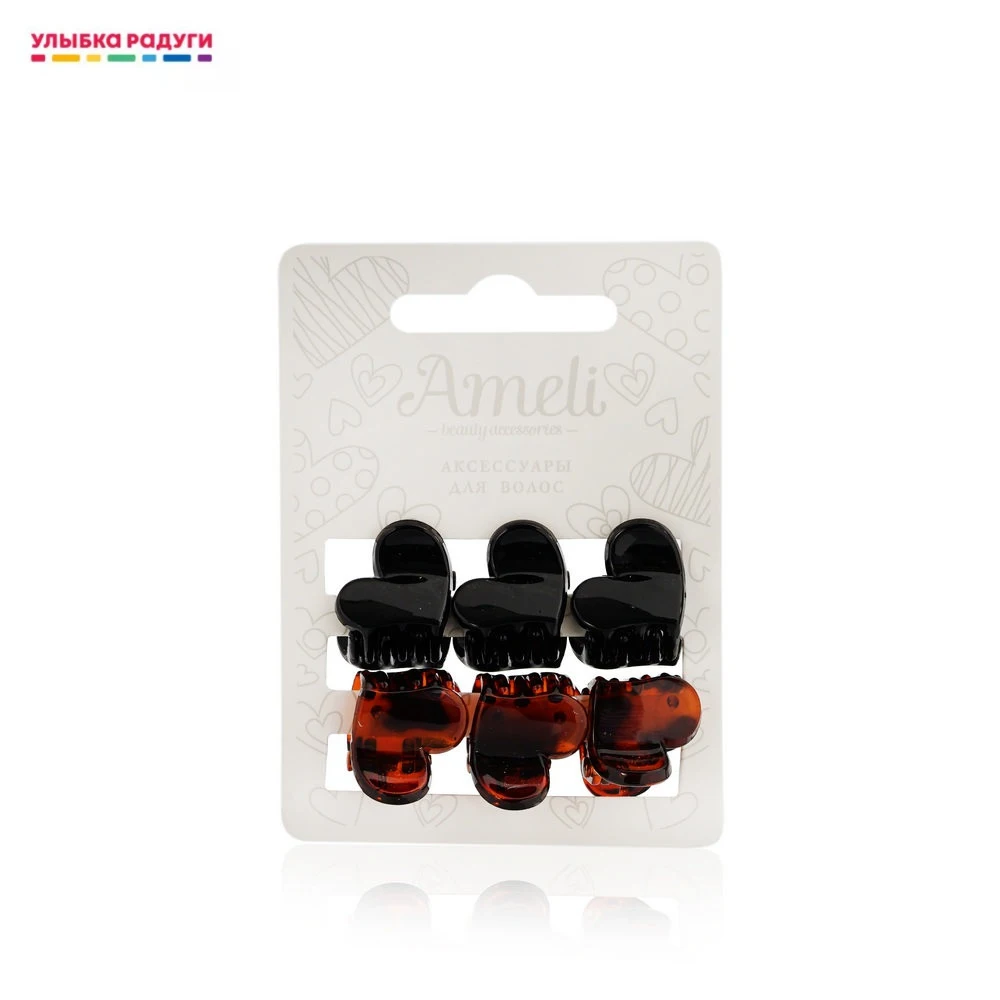 Hairpin - Ameli hair crab &quotHeart" set 1cm 6pcs Jewelry Fashion Accessories |
