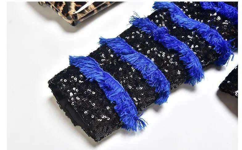 Женский блейзер с блестками дизайнерский облегающий пиджак бахромой Осень-зима