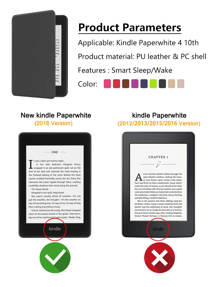 Ультратонкий чехол для kindle Paperwhite 4 10-го поколения e-reader Чехол-книжка для kindle paperwhite 4 обложка+ подарок