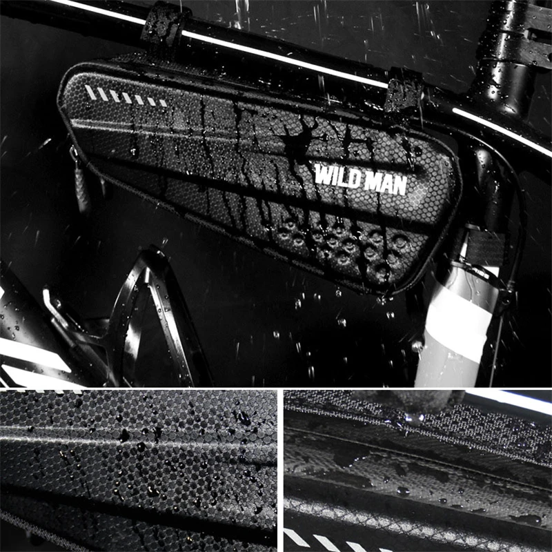 Сумка на раму велосипеда WILD MAN прочная треугольная велосипедная сумка молнии с