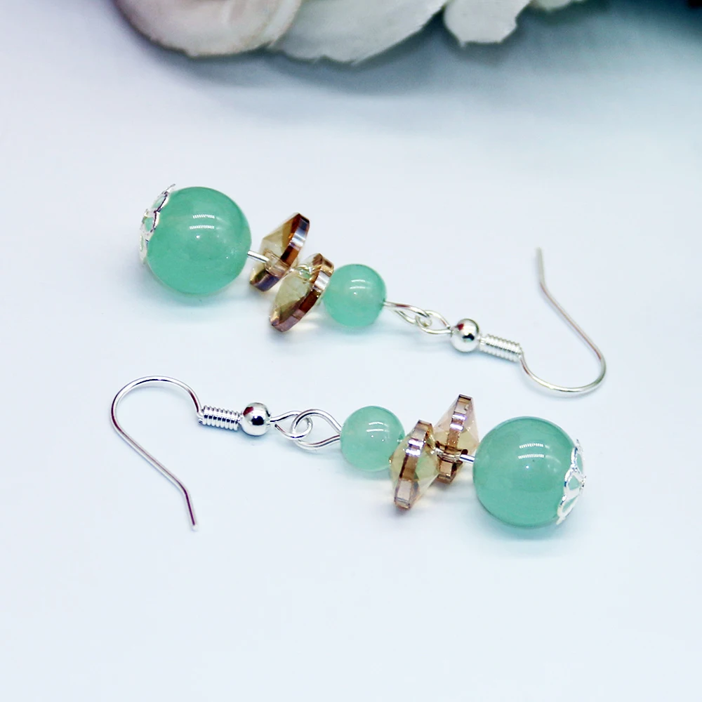 

Minimalist natural 10mm cat-eye stone crystal agate bead earrings charm earring jewelry for women's jewelry accessories