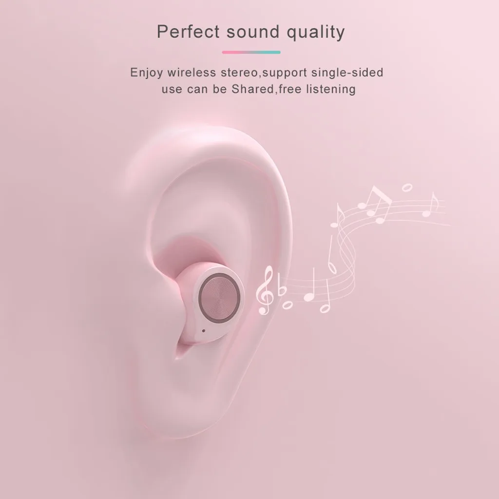 

Fashion Wireless Headphones Bluetooth 5.0 Hd Headset Hifi Mini In-ear Sports Running Earphone Support Ios/android Phones Hd Call