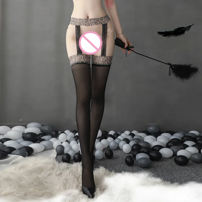 

Shengrenmei Stockings Women Sexy Lace Stocking Thigh High Belt Over Knee Stocking Lady Charm Lingerie Tights Leopard Pantyhose