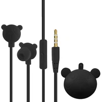 colorful cartoon cute earphonse studio with mic button remote bear sport headphones for samsung huawei for xiaomi birthday gift