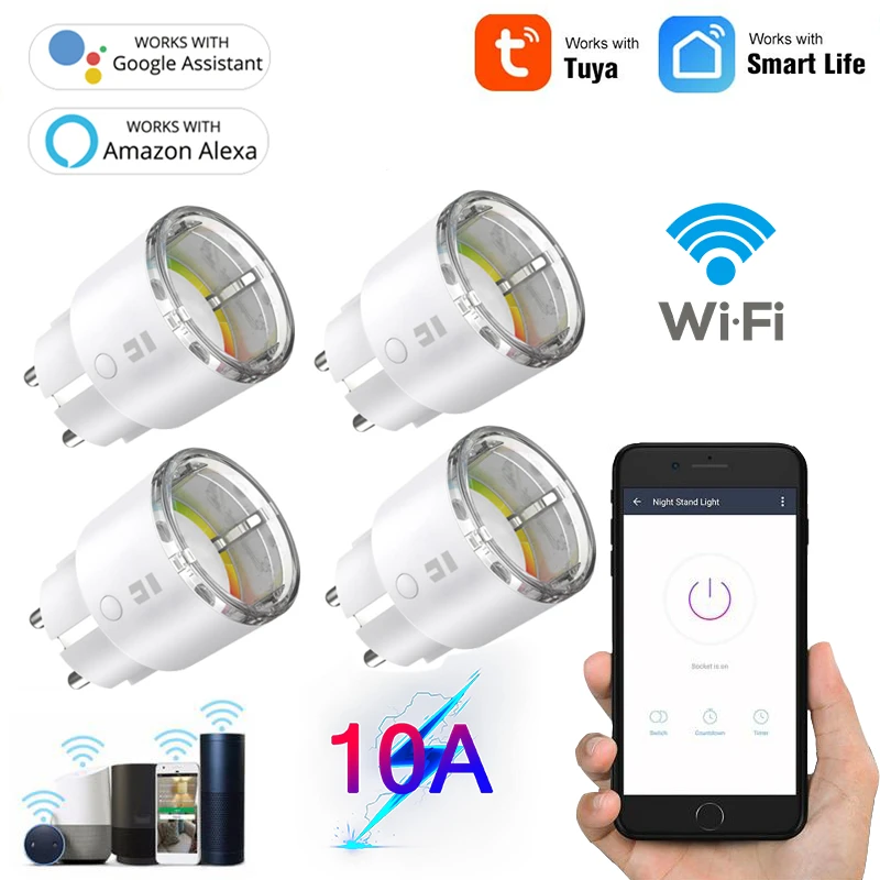 

Умная розетка с поддержкой Wi-Fi, 10 А, 5 шт.