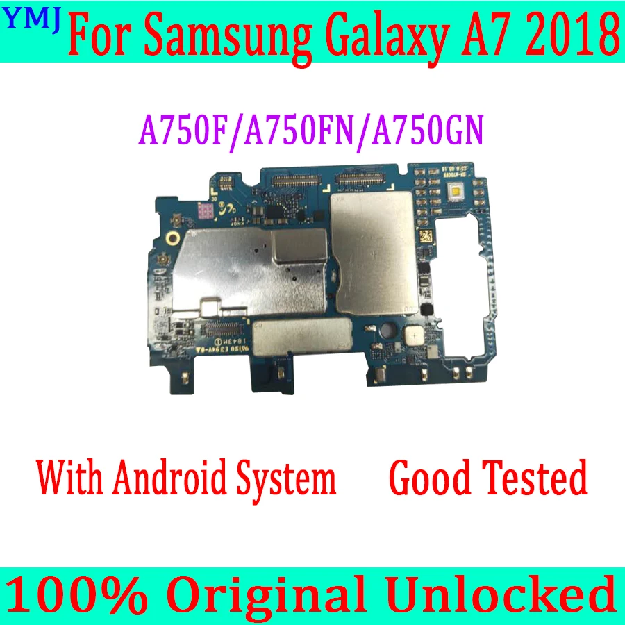 100% Оригинальный разблокированный для Samsung Galaxy A70 A705F/GM/GN A750F 1SIM/2SIM материнская
