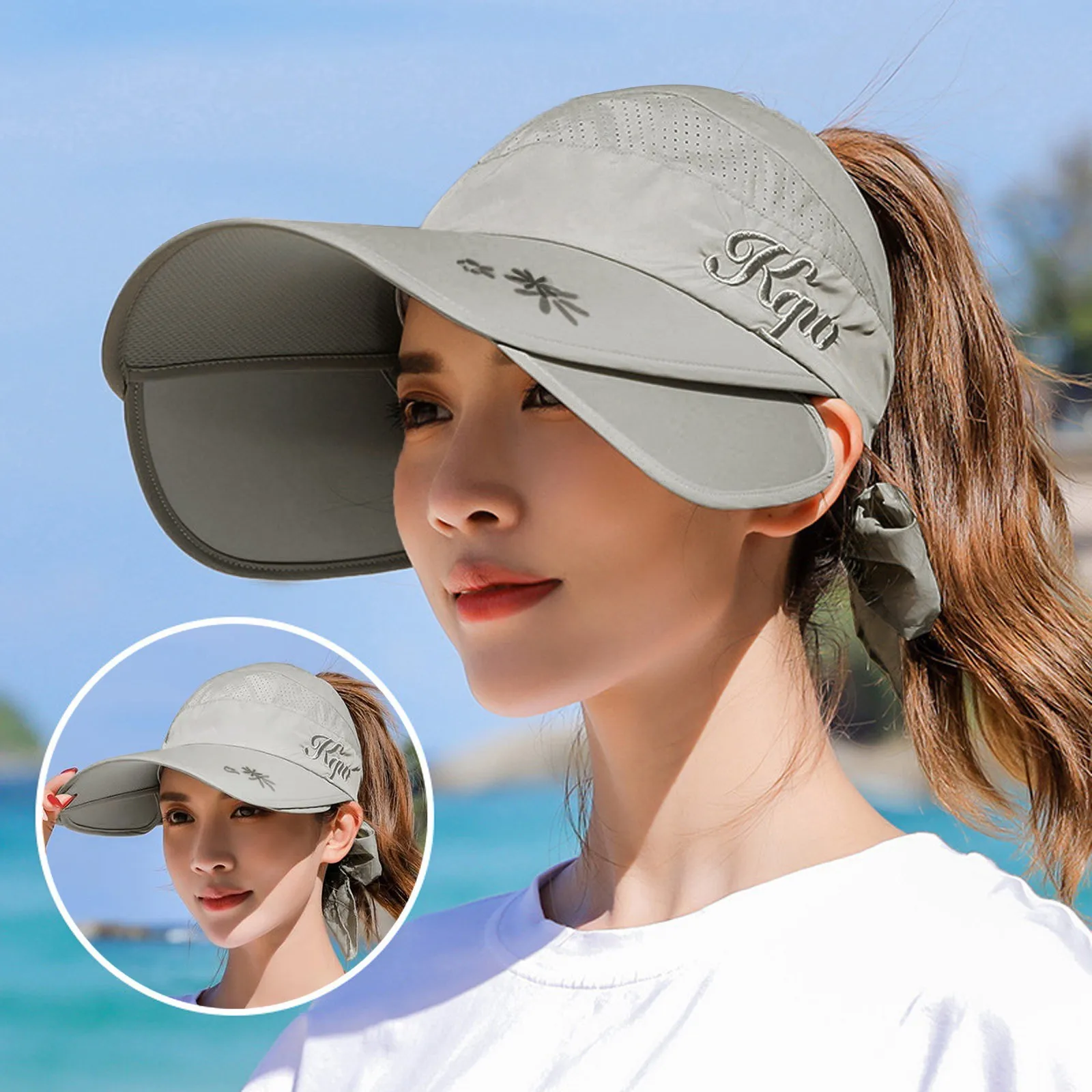 

Women's Sun Visor Wide Elastic Golf Sun Hat Breathable Sweat Absorbent Cap Gorras Para Mujer Daszek Przeciwsloneczny Damski
