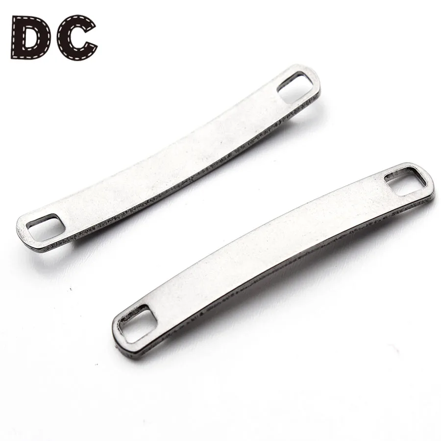 

10pcs/lot 34x5mm Stainless Steel Connectors Charms Bent Metal Stamping Blank Tags for Necklace Bracelets DIY Jewelry Making