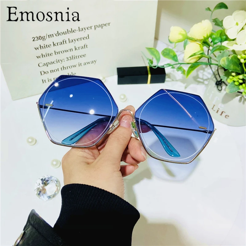 

2021 винтажные новые многоугольные Солнцезащитные очки женские модные шестиугольные модные брендовые дизайнерские солнцезащитные очки Рос...