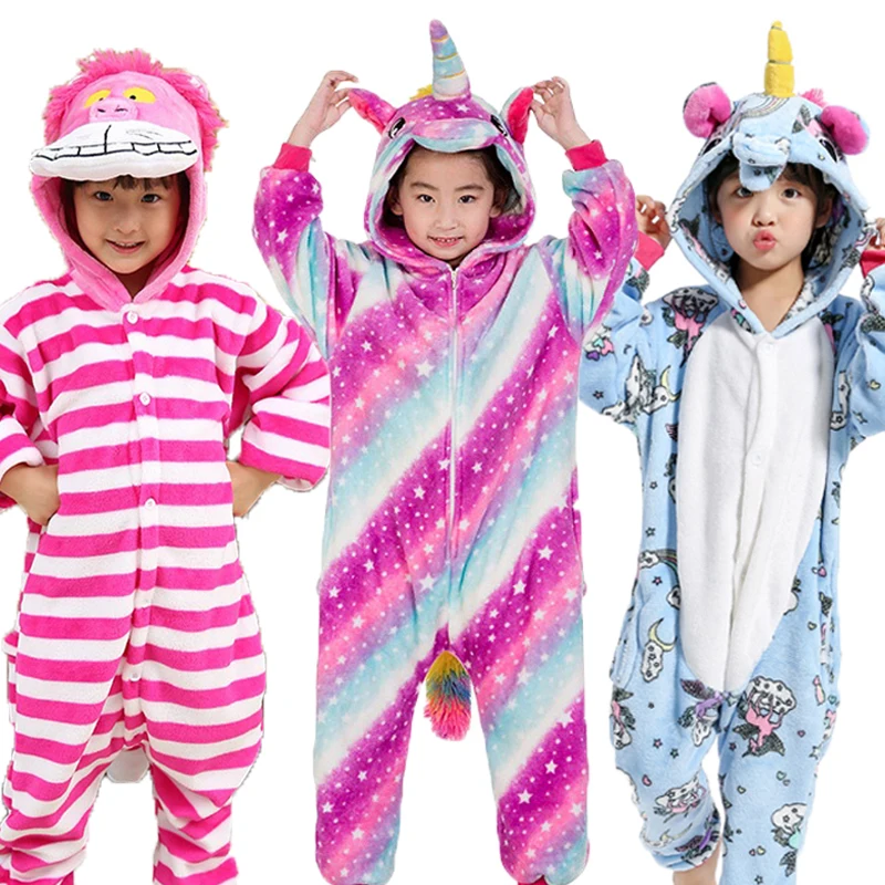 EOICIOI New Flannel Дети кигуруми Пижамы Животное Единорог Стежка Пикачу Косплей Onesies Дети Пижамы Для Мальчиков Девочек Пижамы С Капюшоном пижама детская домашняя одежда пикачу одежда пижама для девочки